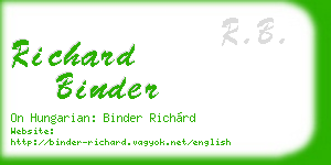 richard binder business card
